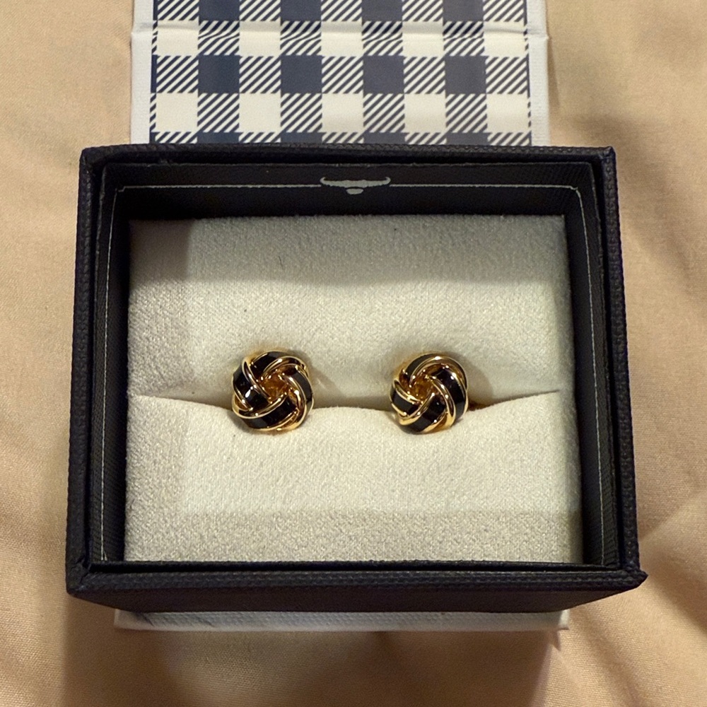 Elegant Gold and Black Cuff Links
